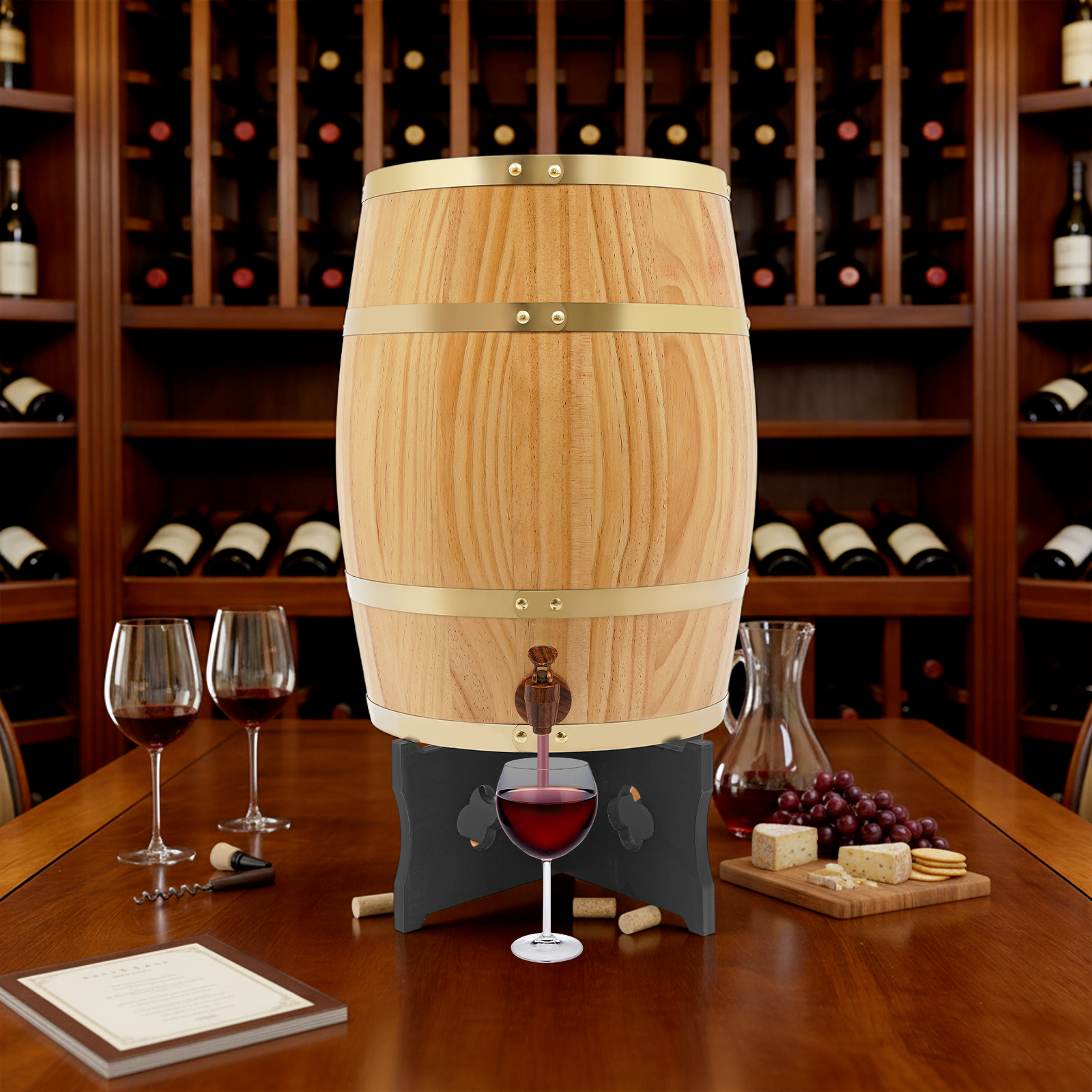 Wine In Beer Store - 20L/5.28Gal Wood Color Wine Barrel, Wood