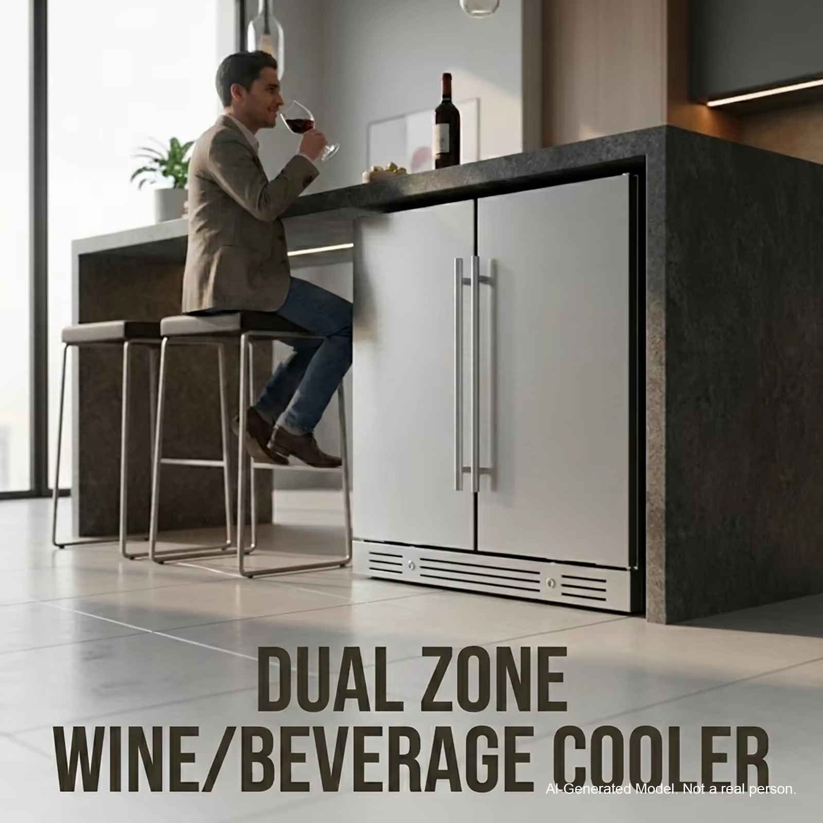 Wine Beer Dual Zone - Yeego Dual zone wine cooler 33