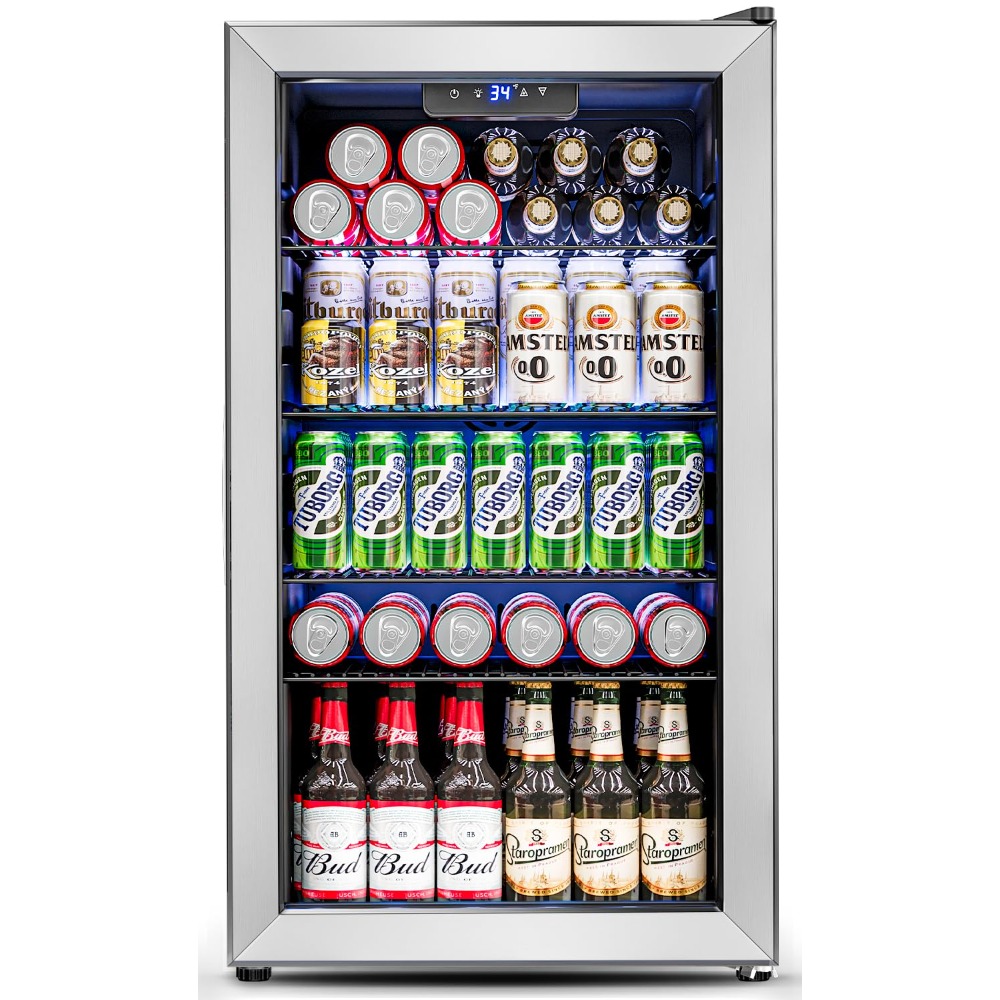 Wine Beer Fridge - 3.2 Cu.Ft Mini Fridge with Glass