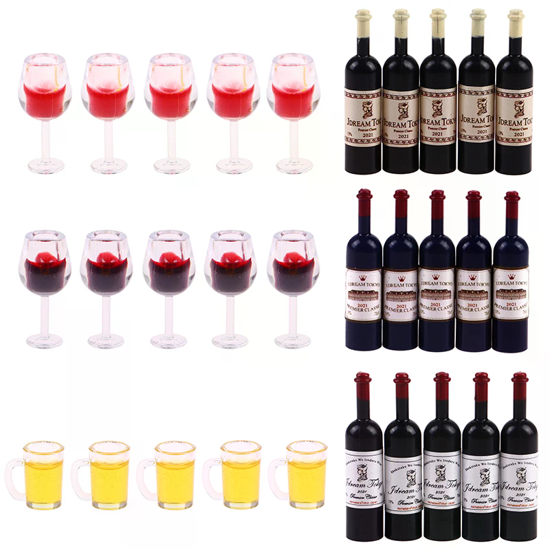 5Pcs 1:12 Dollhouse Miniature  - Wine Beer Europe incelemesi ve fiyatı