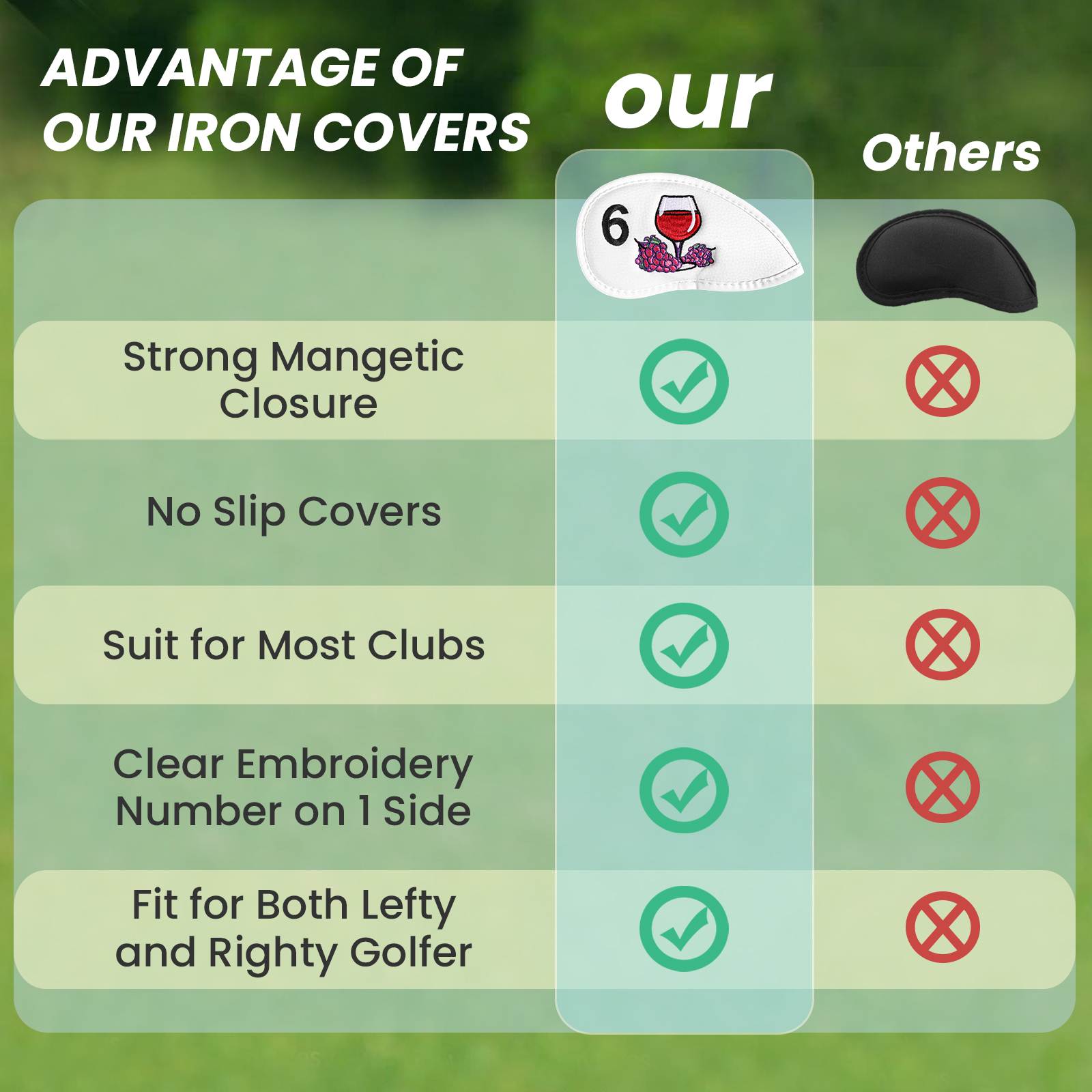 Magnetic Golf Club Head Covers - Wine & Beer Shop Photos incelemesi ve fiyatı