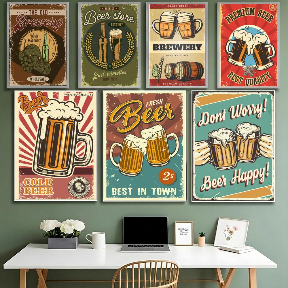 Beer Wine Retro Style Poster H - Wine Beer Europe incelemesi ve fiyatı