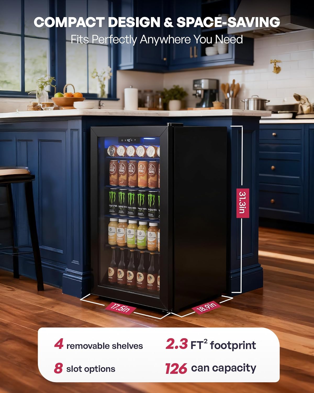 126 Can Mini Fridge with Glass - Wine Beer Fridge incelemesi ve fiyatı
