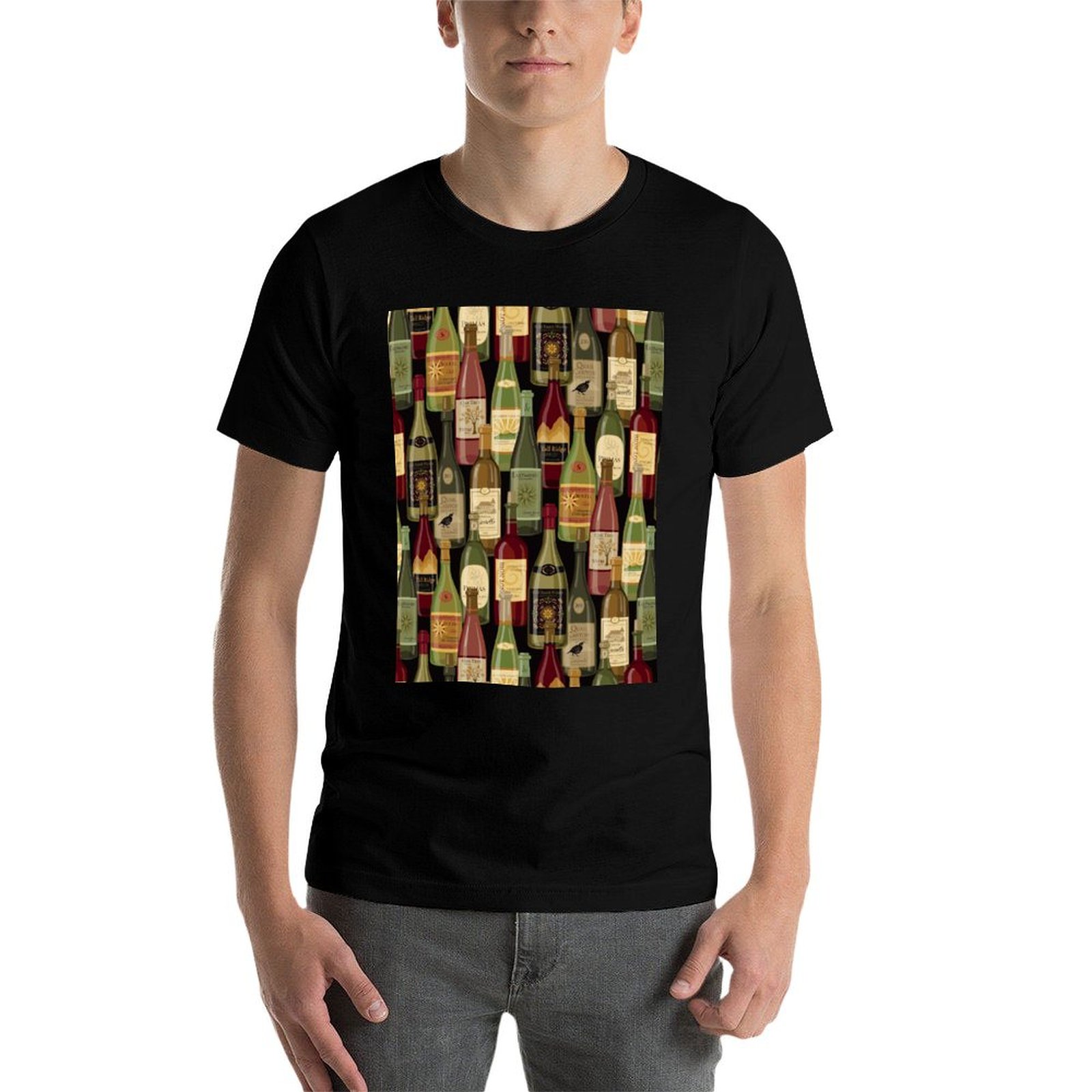 Wine Bottles T-Shirt Soft Casu - Wine & Beer Shop Photos incelemesi ve fiyatı