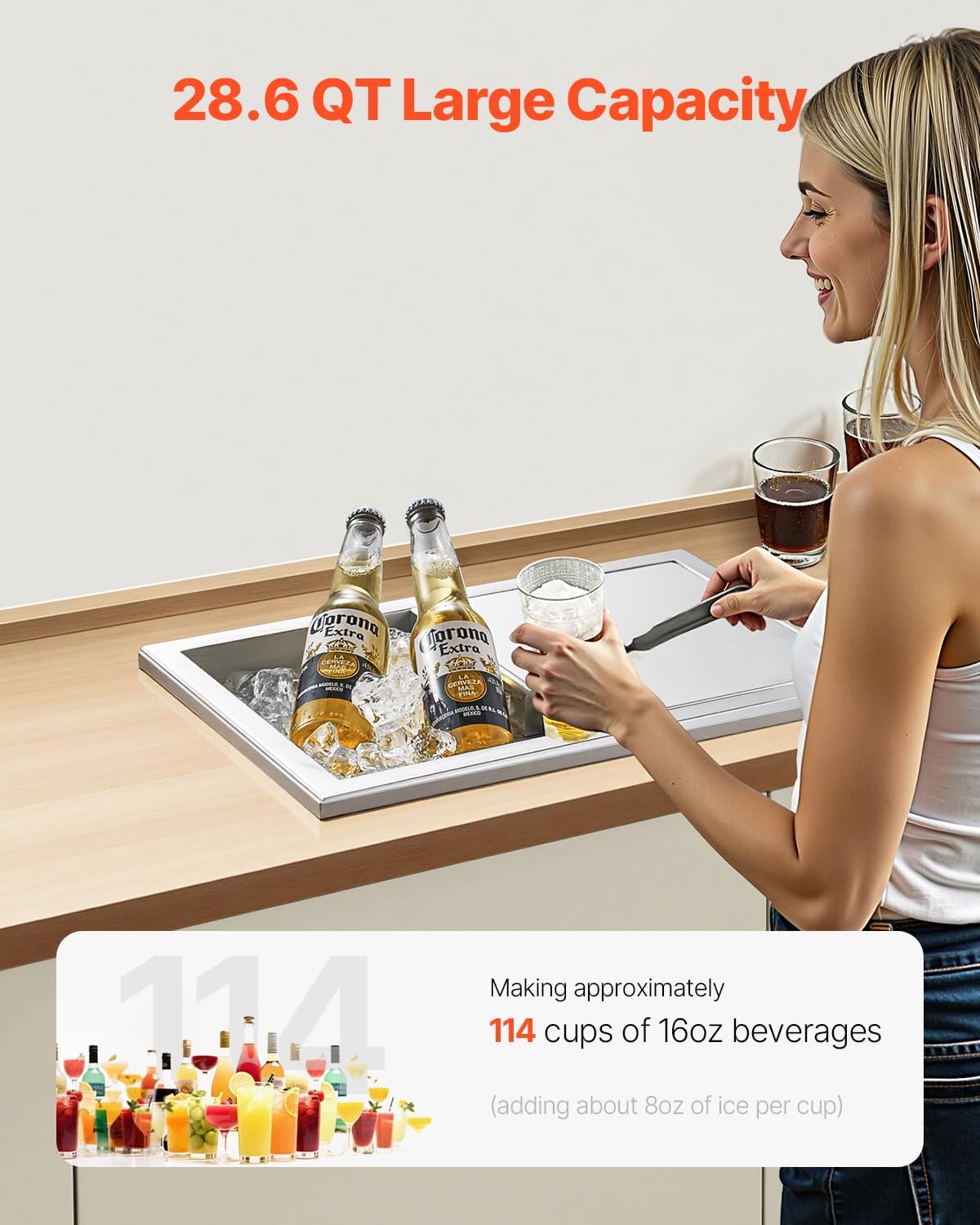 Stainless Steel Drop-In Ice Ch - Wine In Beer Store incelemesi ve fiyatı