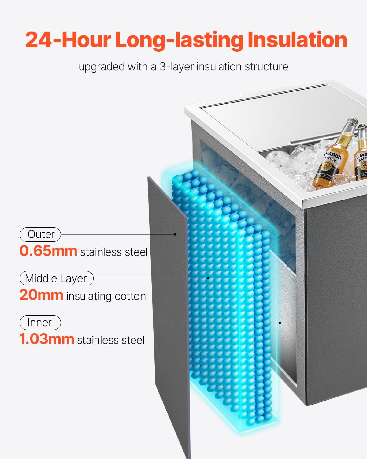 Stainless Steel Drop-In Ice Ch - Wine In Beer Store incelemesi ve fiyatı