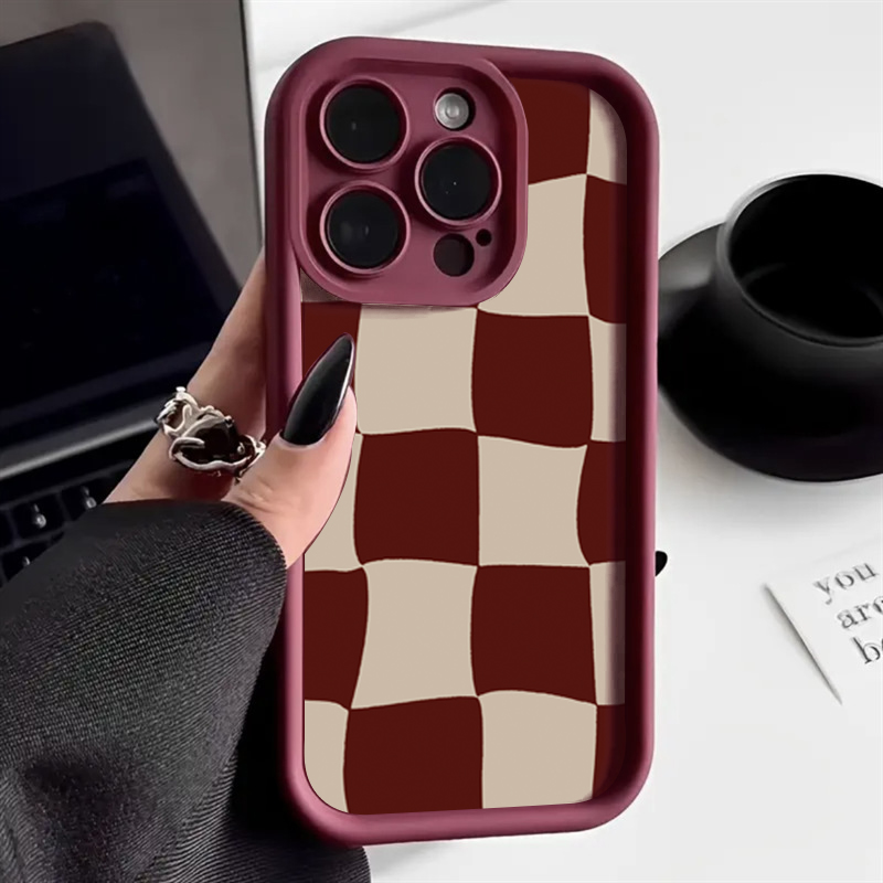 Wine Red Deform Grid Pattern P - Wine & Beer Shop Photos incelemesi ve fiyatı
