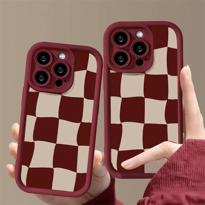 Wine Red Deform Grid Pattern P - Wine & Beer Shop Photos incelemesi ve fiyatı