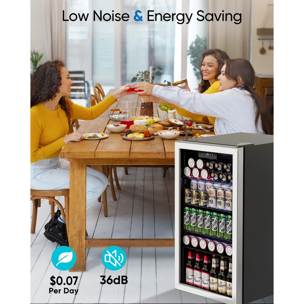 3.2 Cu.Ft Mini Fridge with Gla - Wine Beer Fridge incelemesi ve fiyatı