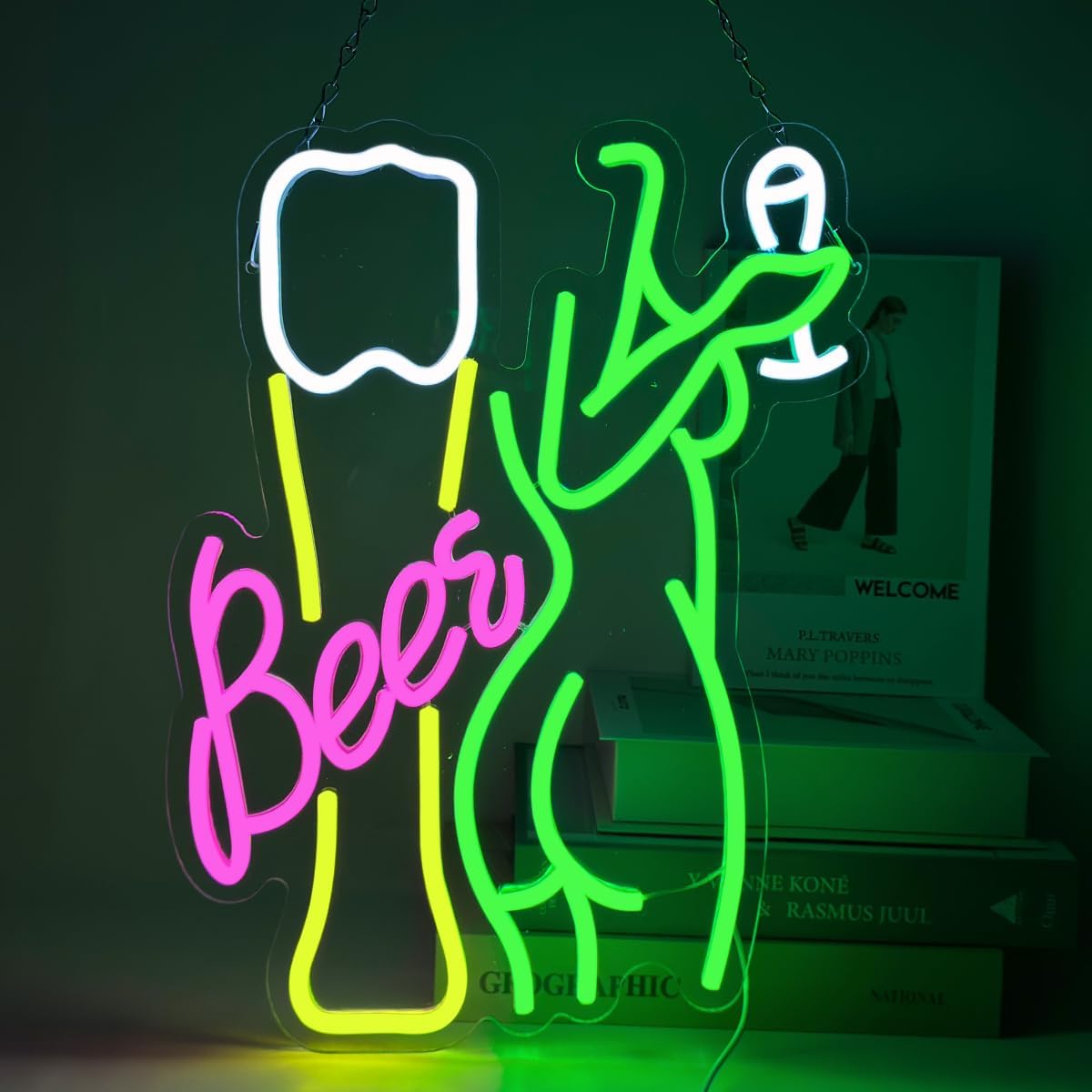 Beer Neon Sign Women's Body Ne - Wine In Beer Store incelemesi ve fiyatı