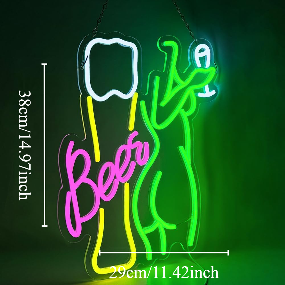 Beer Neon Sign Women's Body Ne - Wine In Beer Store incelemesi ve fiyatı