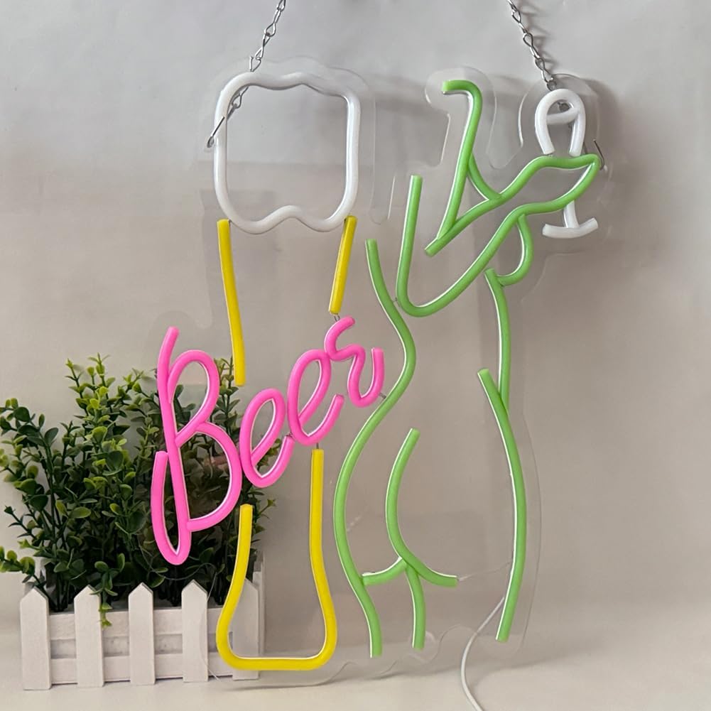Beer Neon Sign Women's Body Ne - Wine In Beer Store incelemesi ve fiyatı