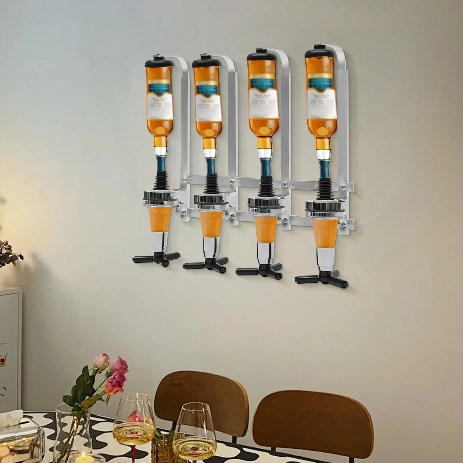 4-Bottle Wall Mount Liquor Dis - Wine To Beer To Liquor incelemesi ve fiyatı