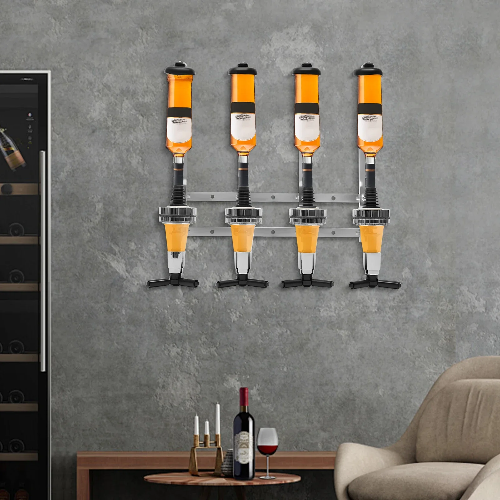 4-Bottle Wall Mount Liquor Dis - Wine To Beer To Liquor incelemesi ve fiyatı