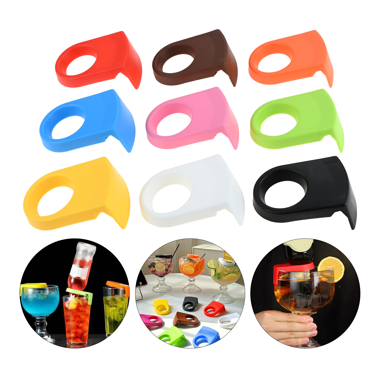 9Pcs Bottle Buckle Holder for  - Wine Beer Mixed Drinks incelemesi ve fiyatı